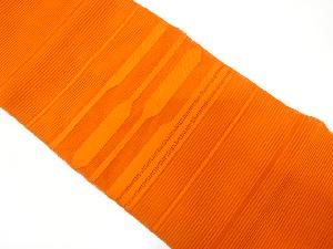 絽綴れ　横段模様織り出し　名古屋帯